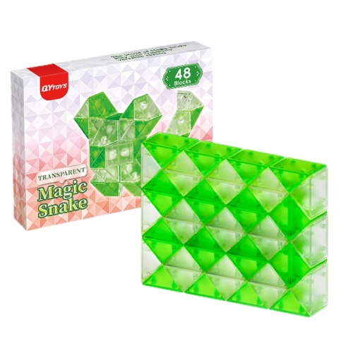 QiYi 48-Block Magic Snake Transparent Green