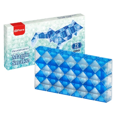 QiYi 72-Block Magic Snake Transparent Blue